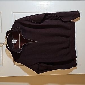 Gildan Quarter Zip Pullover Brown Size S